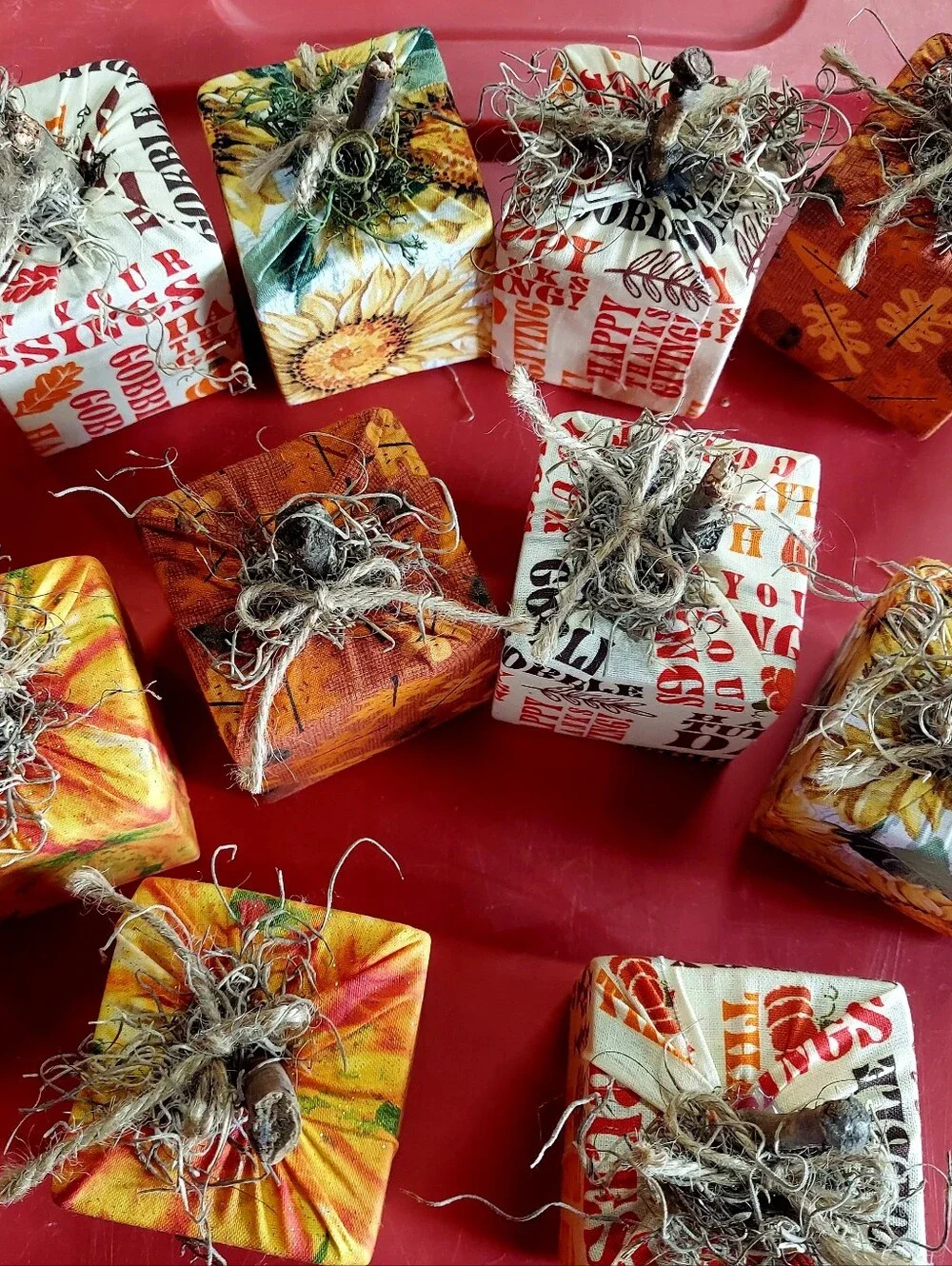 Holiday Harvest Decorative Fabric Pumpkins - Orange